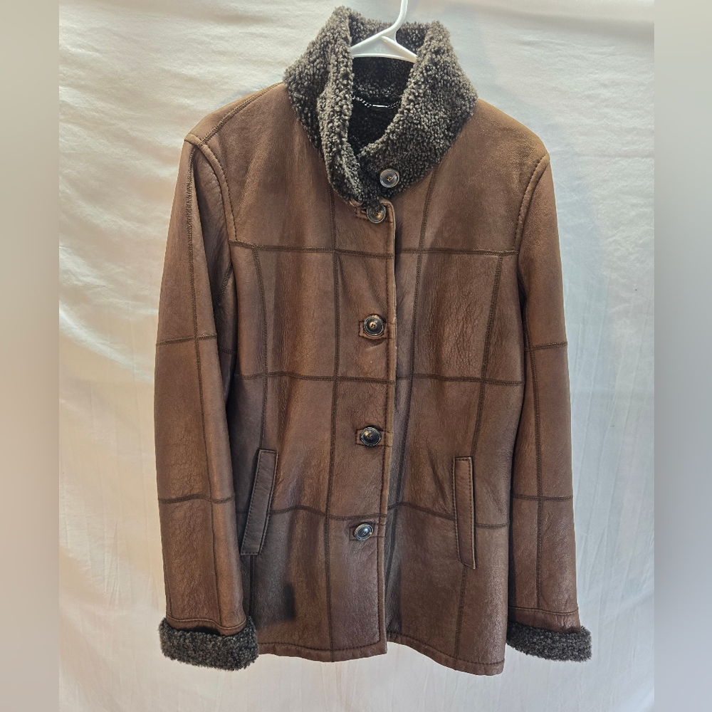 Werner Christ x Antilope Ledermode Women's 38 Brown Shearling Sheepskin Coat